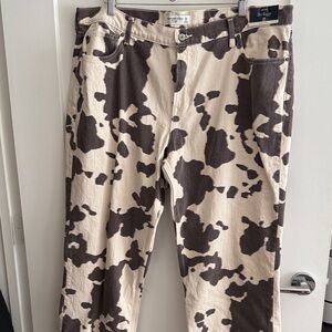 Abercrombie & Fitch Cow Print Flare Jeans